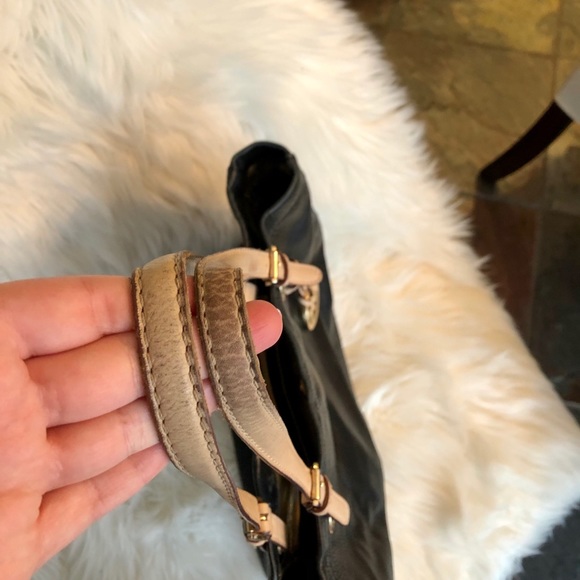 Michael Kors Tote Purse, Leather, Black & Tan, FUC - Picture 12 of 16